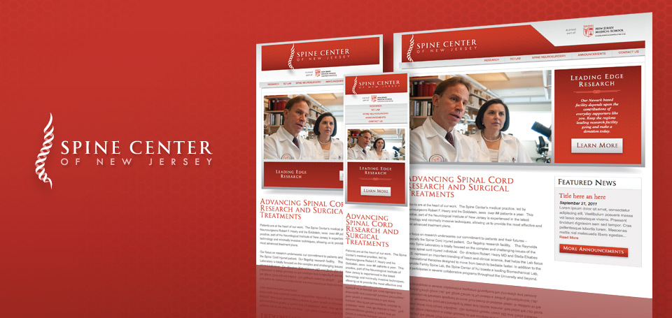 Spine Center of New Jersey Identity and Responsive Website Design