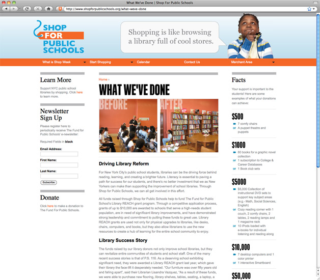 Shop for Public Schools What We've Done Page