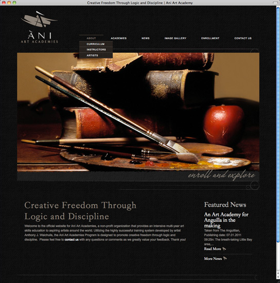 Ani Art Academies site home page
