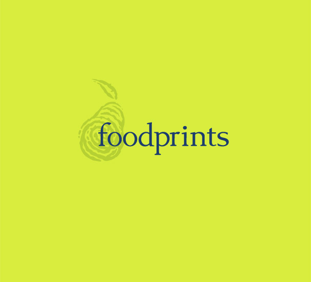 Foodprints brand identity with fingerprint icon stressing an individualized appr