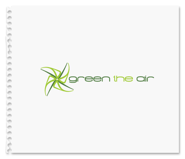 Logo concept explores the pinwheel as a symbol to visualize air with an eye towa