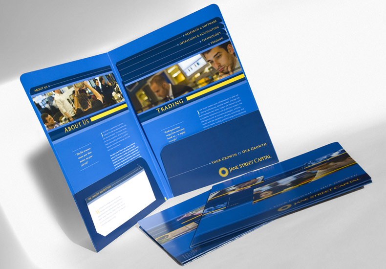 Folder interior with inserts.