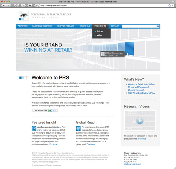 Home page with animated Flash piece, and teaser content.