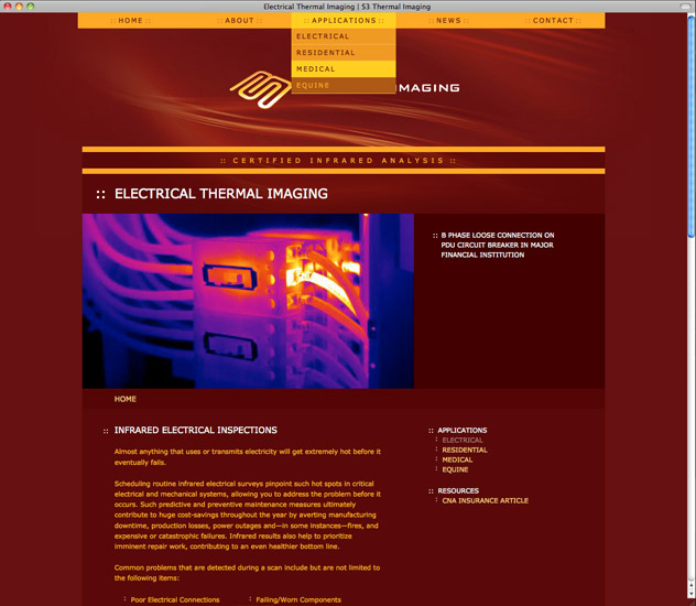 S3 Thermal Imaging Website Electrical Applications Page