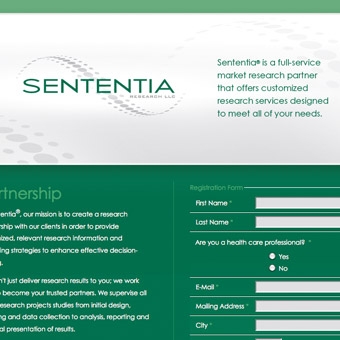 Sententia Research Landing Page